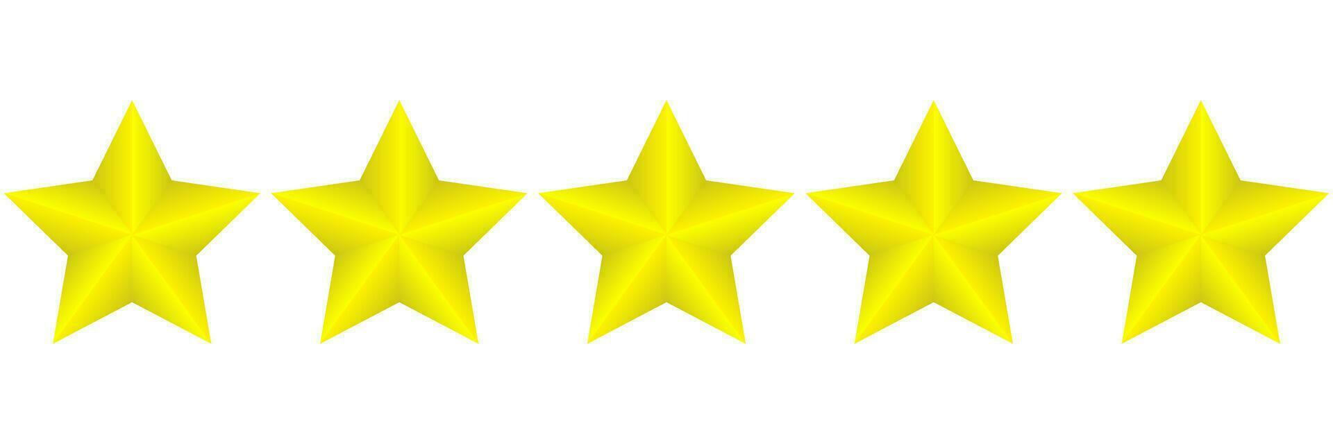 five stars rating isolated on white background vector