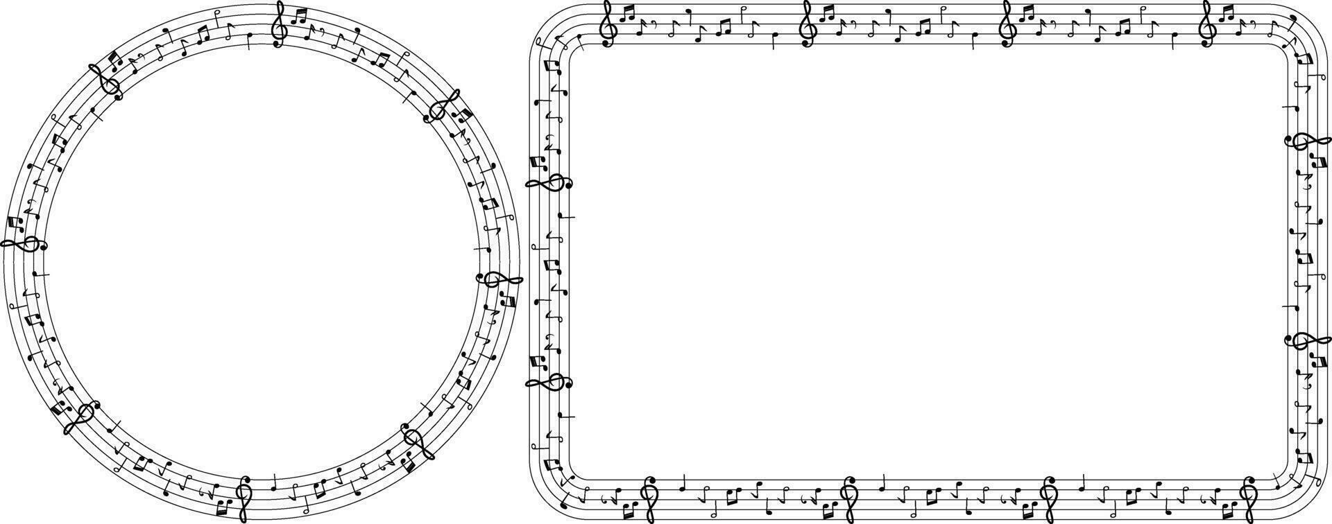 frame with note music ornament with copy space vector