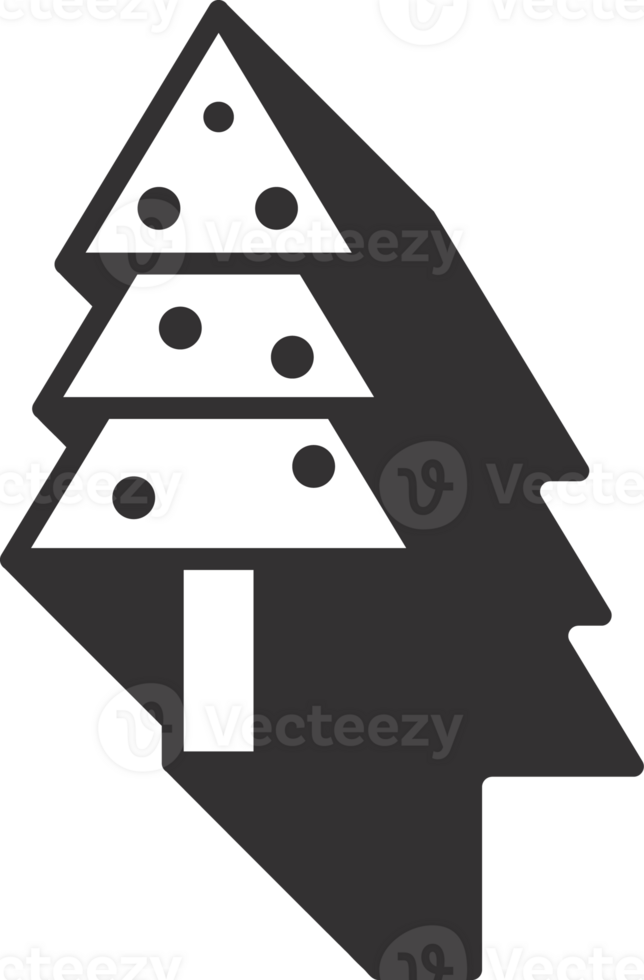 Christmas tree lined art style png