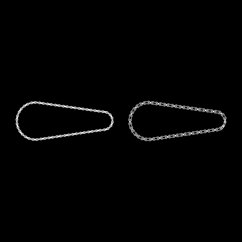 Chain bicycle bike motorcycle element set icon white color vector illustration image solid fill outline contour line thin flat style