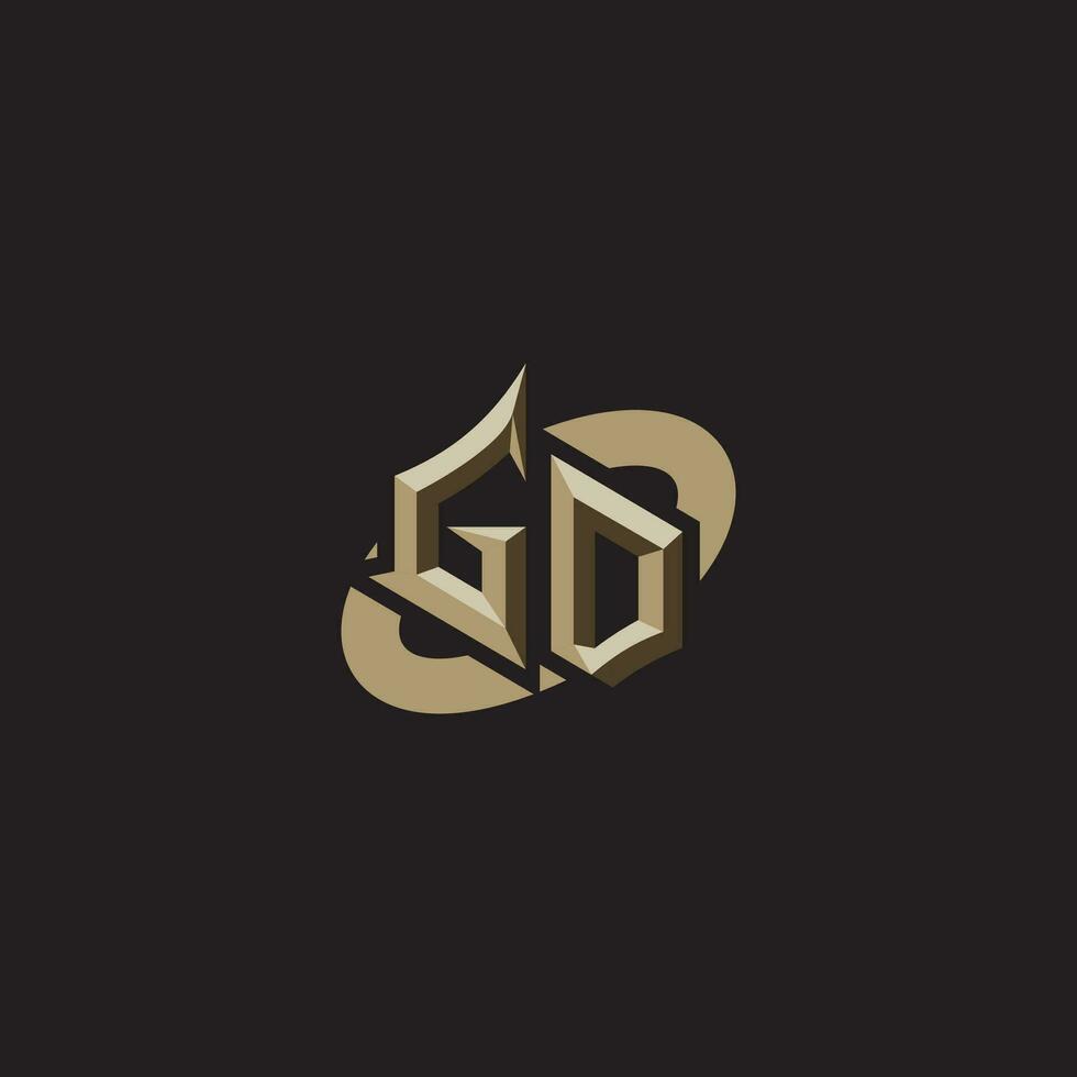 GO initials concept logo professional design esport gaming vector