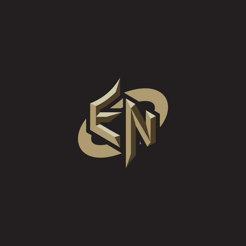 EN initials concept logo professional design esport gaming vector