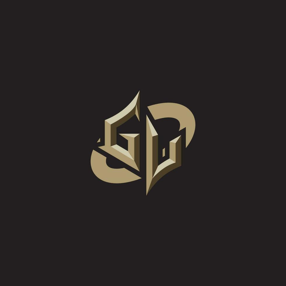 GV initials concept logo professional design esport gaming vector