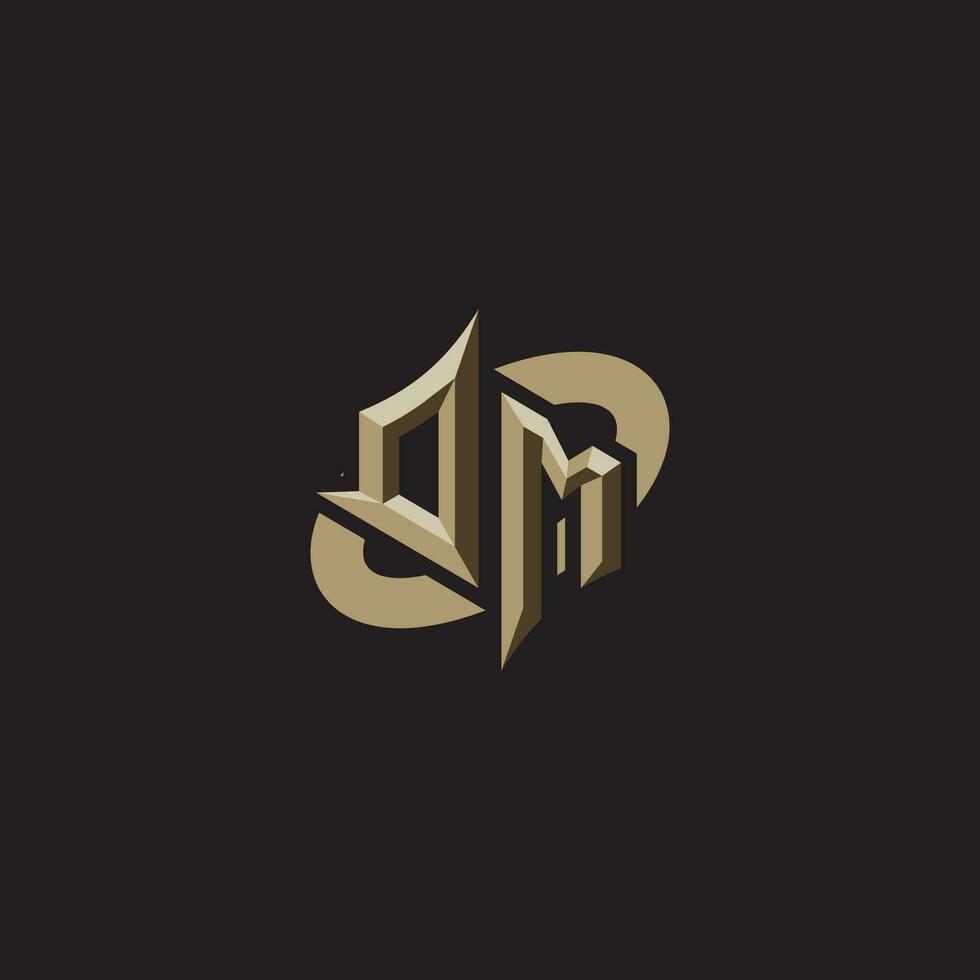 DM initials concept logo professional design esport gaming vector