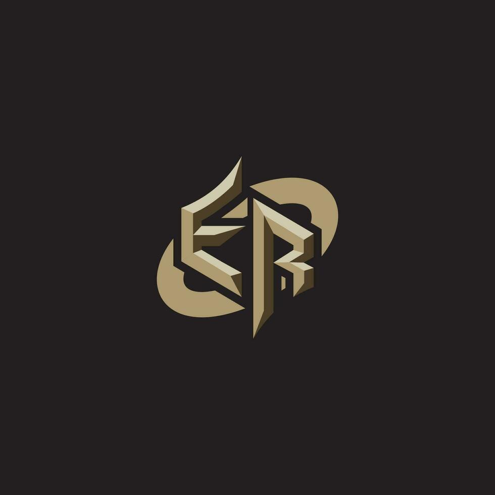ER initials concept logo professional design esport gaming vector