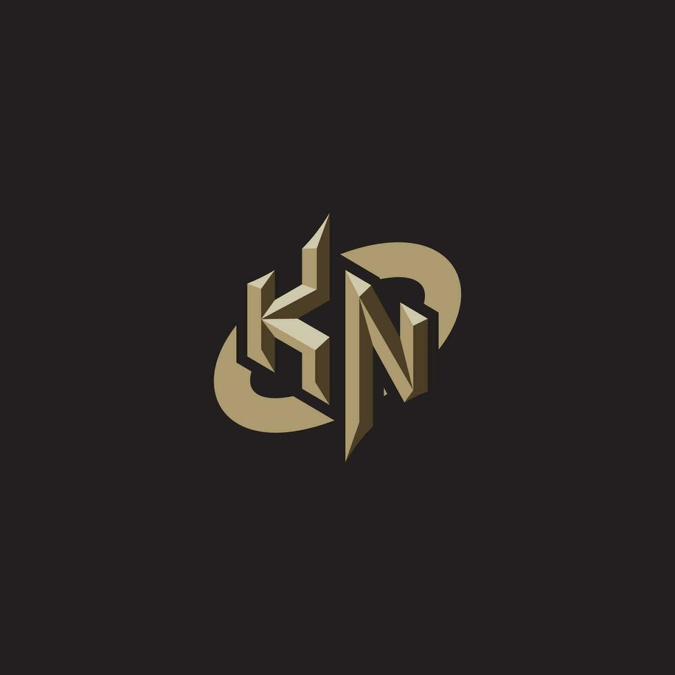 KN initials concept logo professional design esport gaming vector