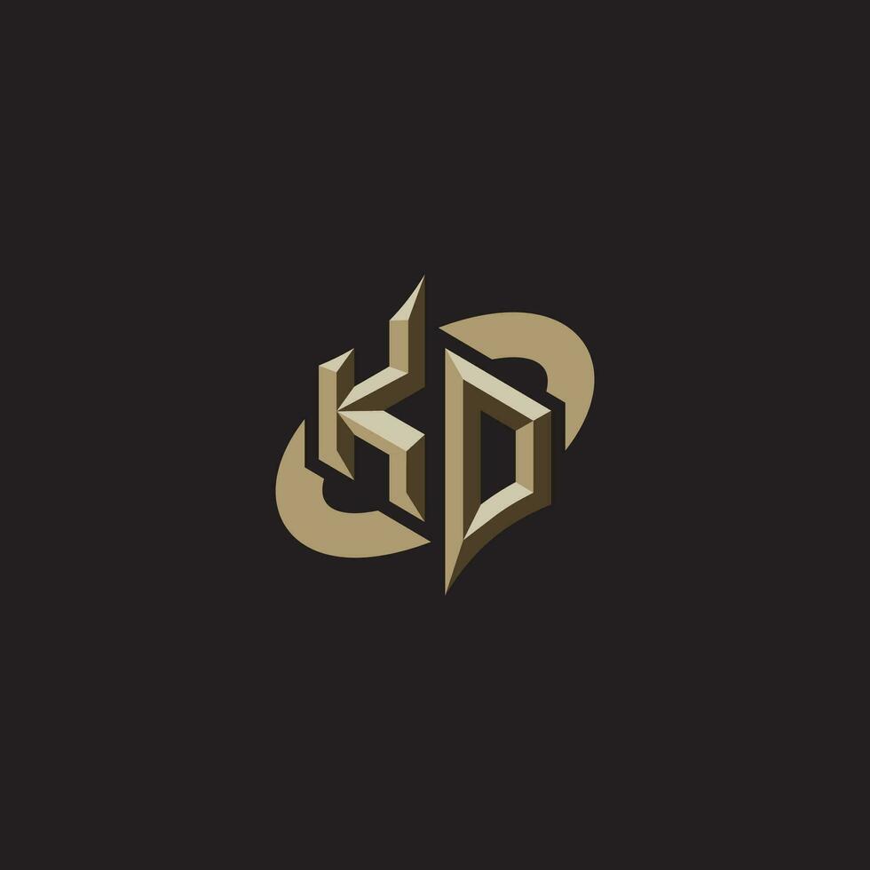 KD initials concept logo professional design esport gaming vector