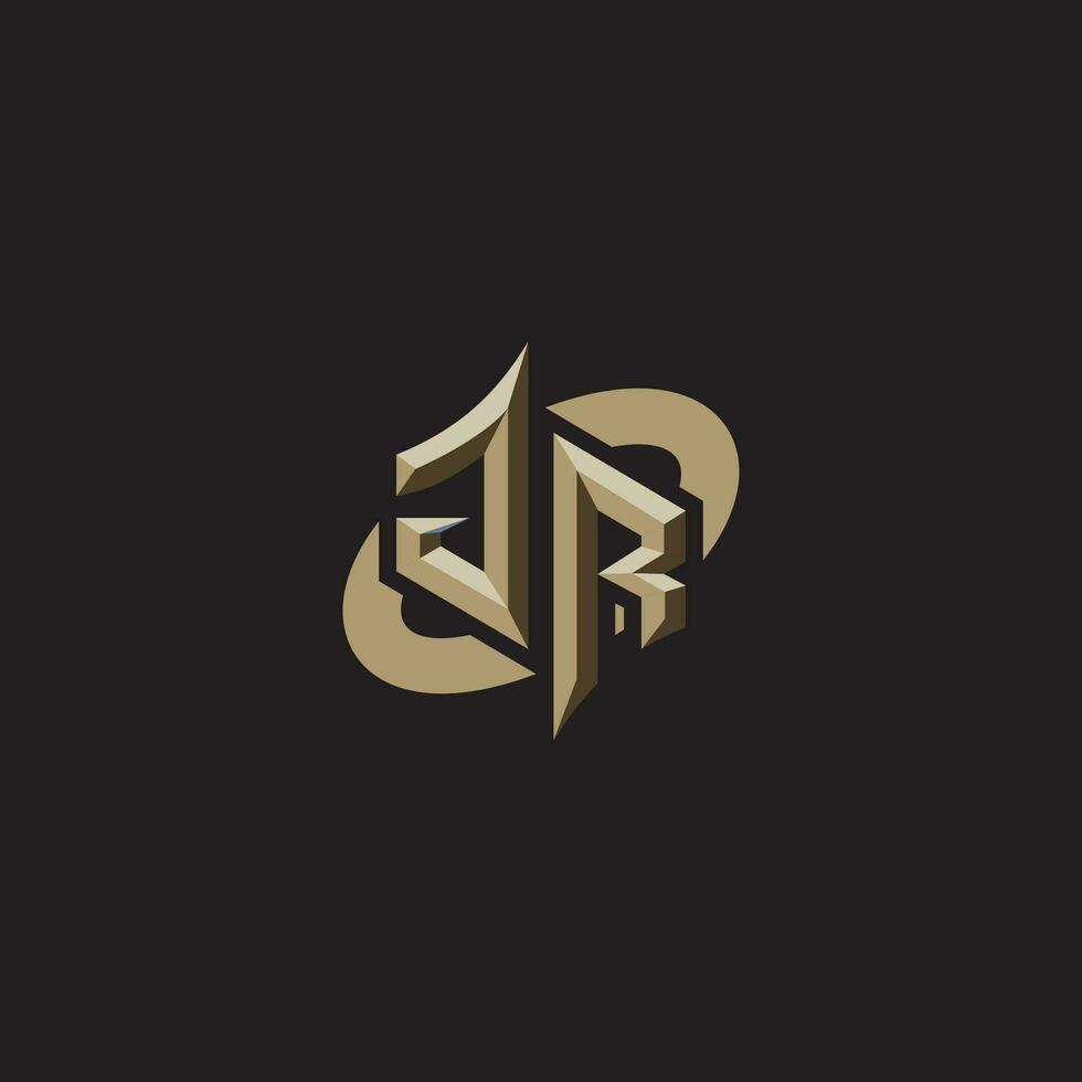 JR initials concept logo professional design esport gaming vector