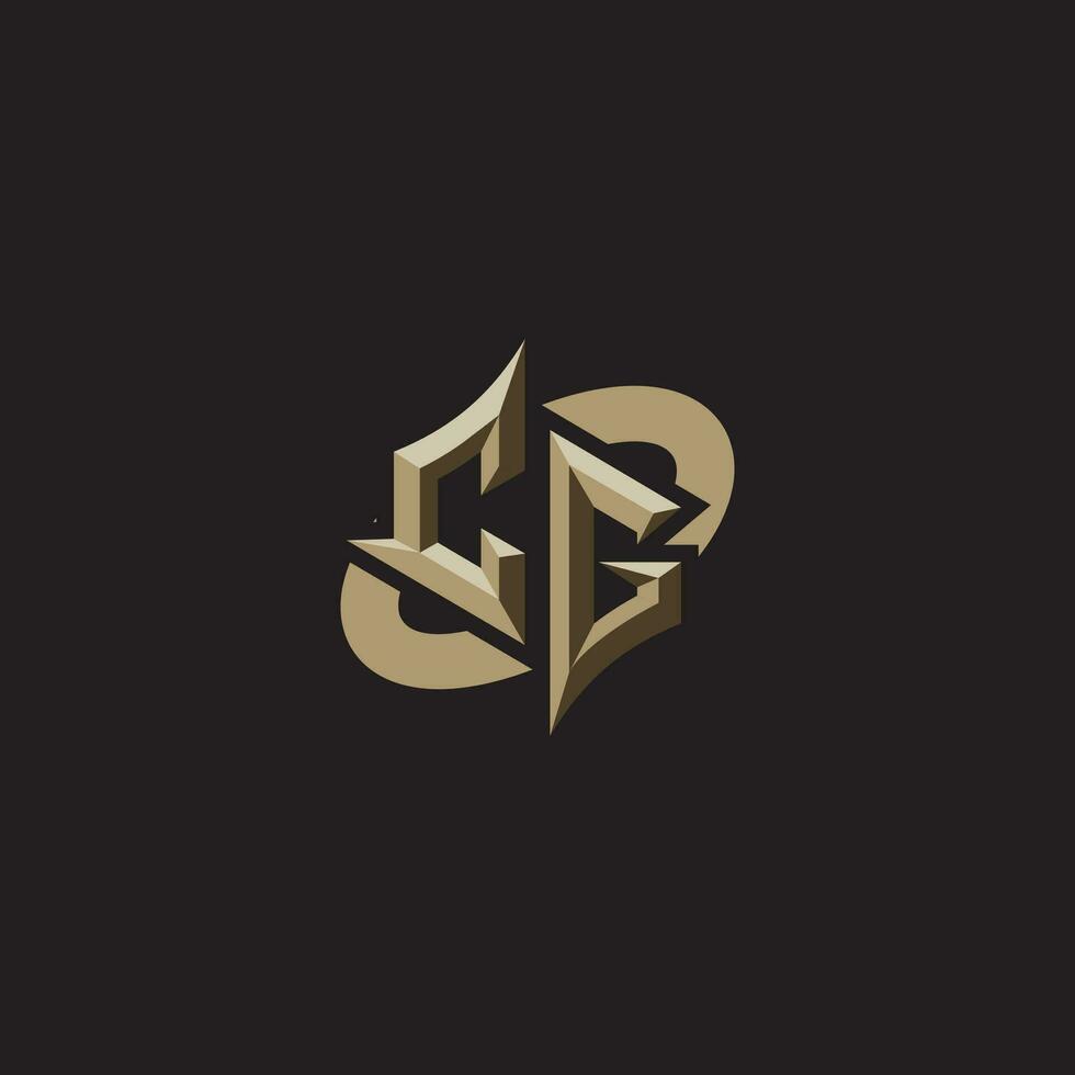 CG initials concept logo professional design esport gaming vector