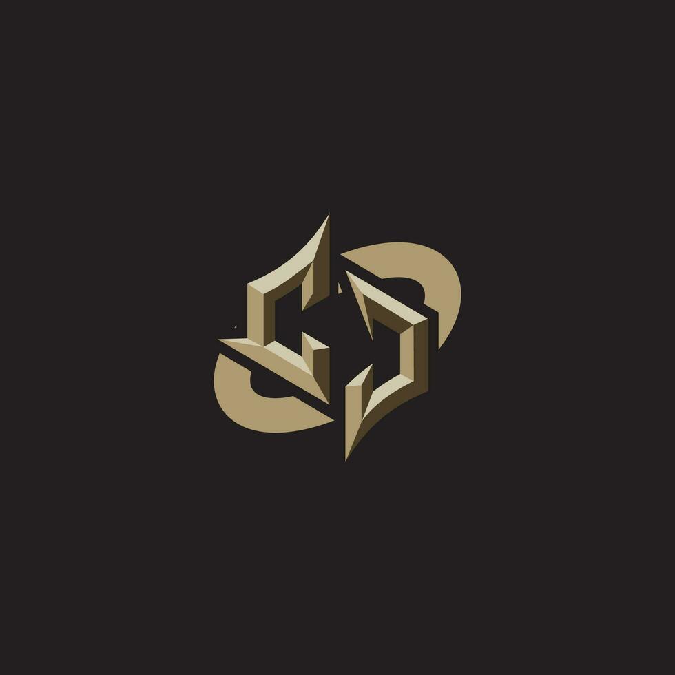 CJ initials concept logo professional design esport gaming vector