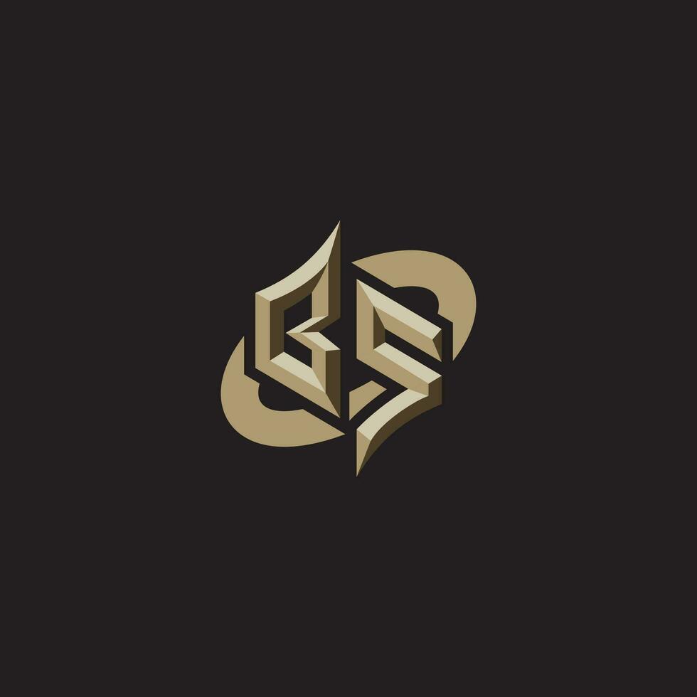 BS initials concept logo professional design esport gaming vector