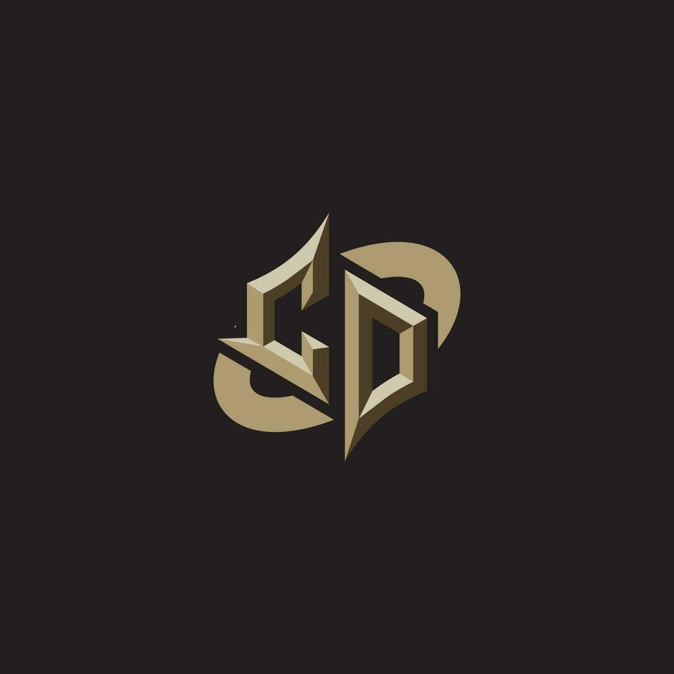 CD initials concept logo professional design esport gaming vector