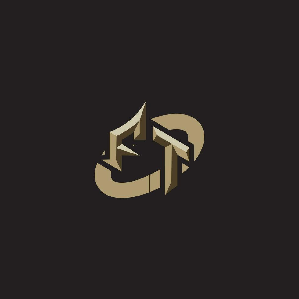 FT initials concept logo professional design esport gaming vector