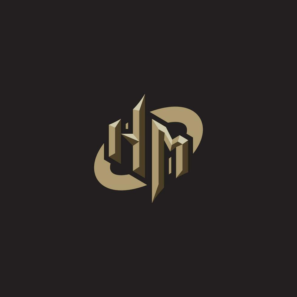 HM initials concept logo professional design esport gaming vector