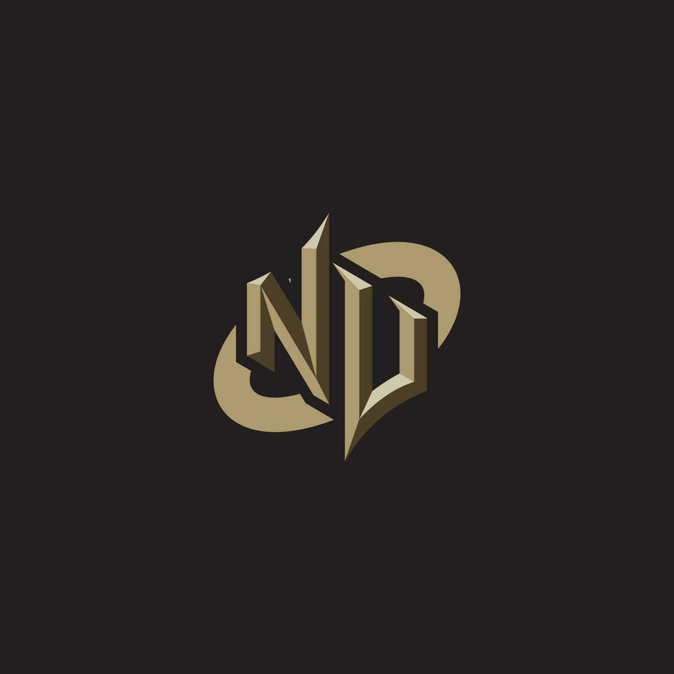 NU initials concept logo professional design esport gaming vector