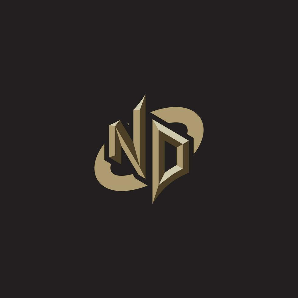 ND initials concept logo professional design esport gaming vector
