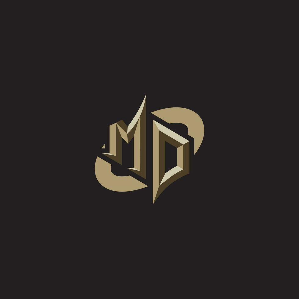 MD initials concept logo professional design esport gaming vector