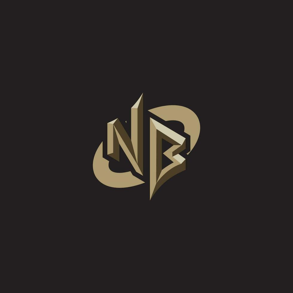 NB initials concept logo professional design esport gaming vector