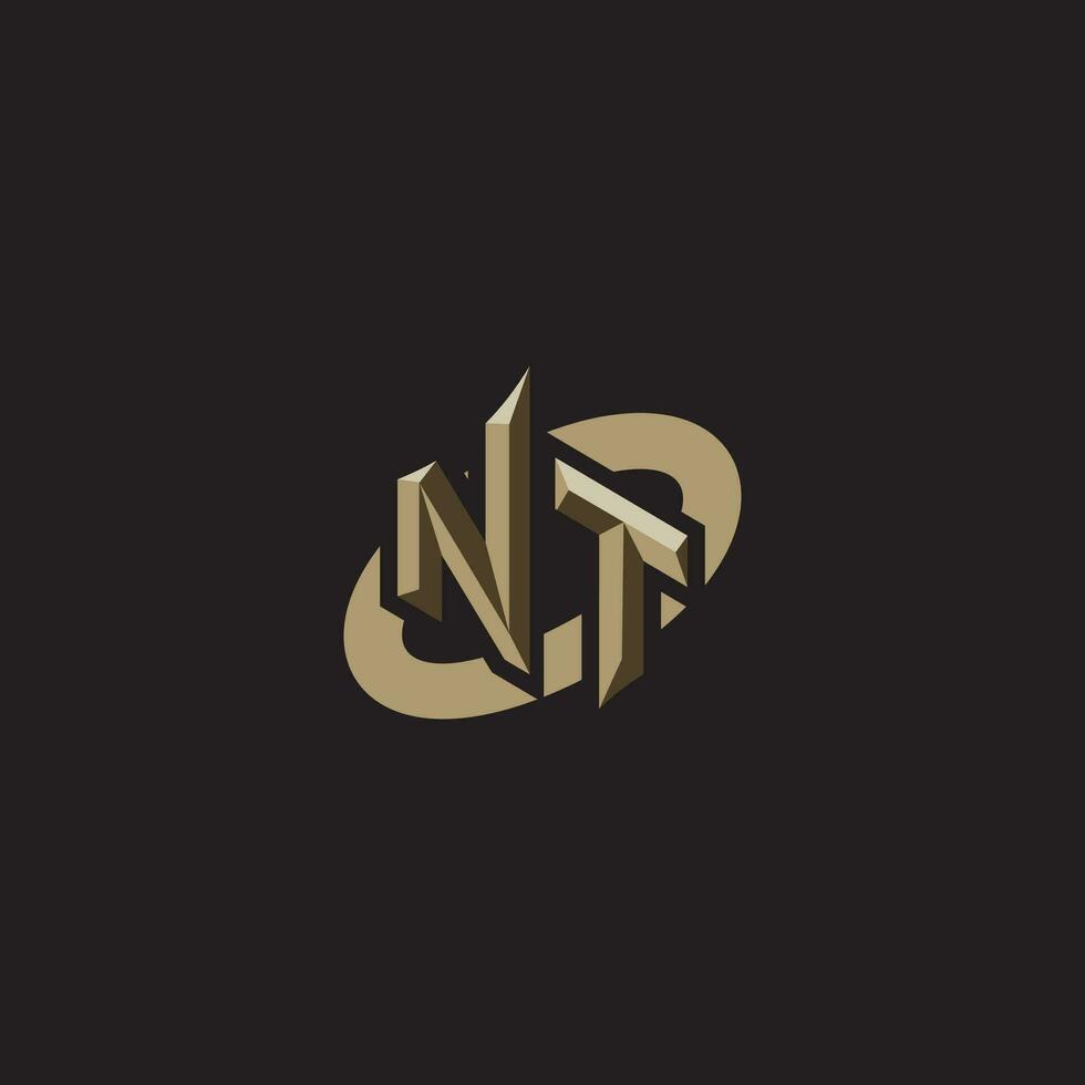 NT initials concept logo professional design esport gaming vector