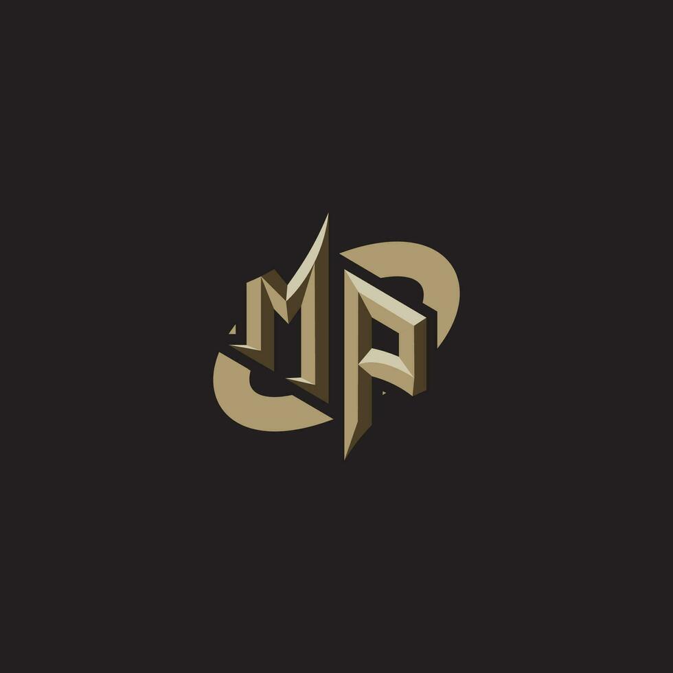 MP initials concept logo professional design esport gaming vector
