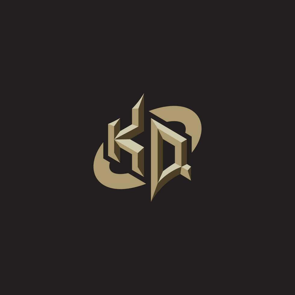 KQ initials concept logo professional design esport gaming vector