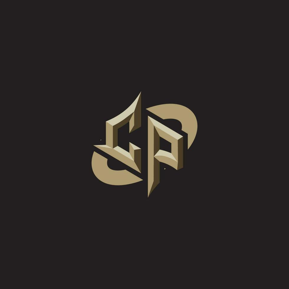 CP initials concept logo professional design esport gaming vector