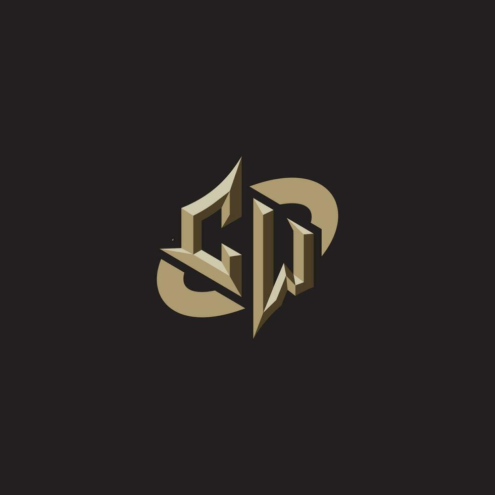 CW initials concept logo professional design esport gaming vector