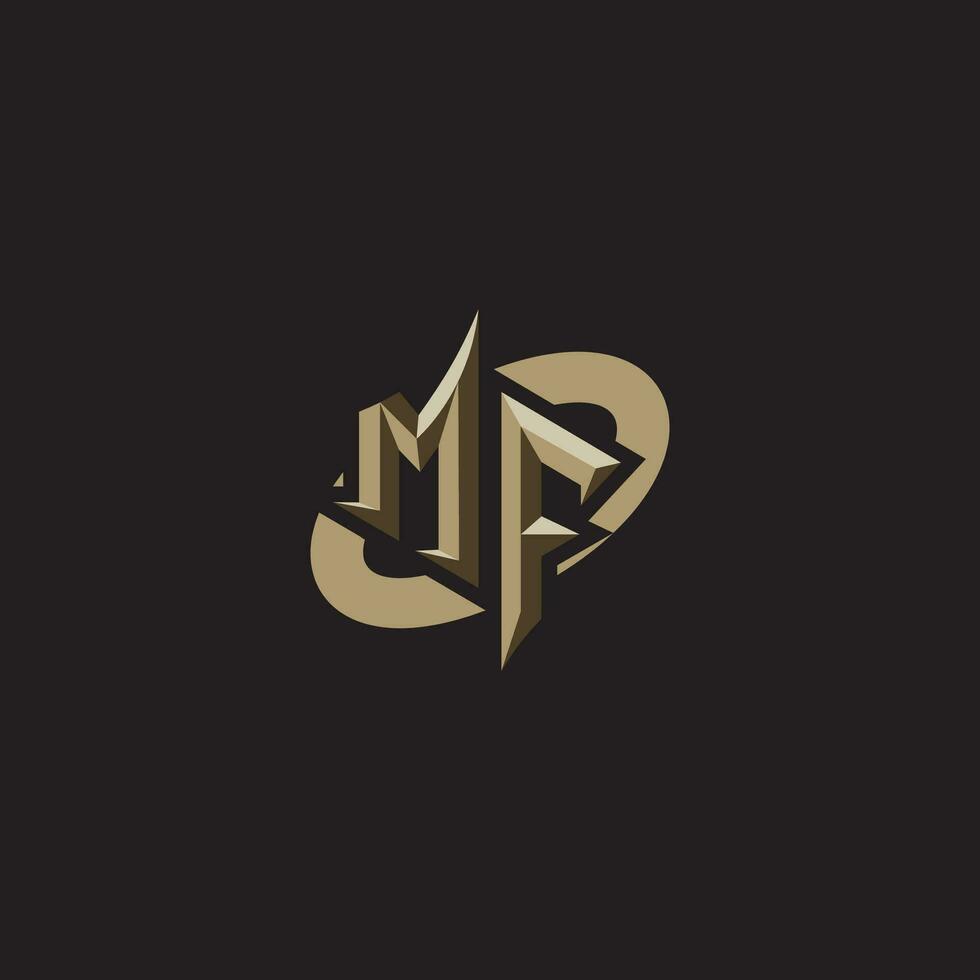 MF initials concept logo professional design esport gaming vector