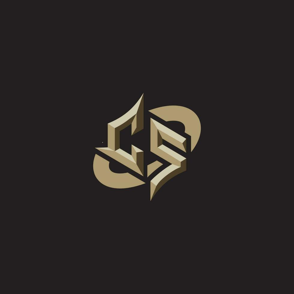 CS initials concept logo professional design esport gaming vector