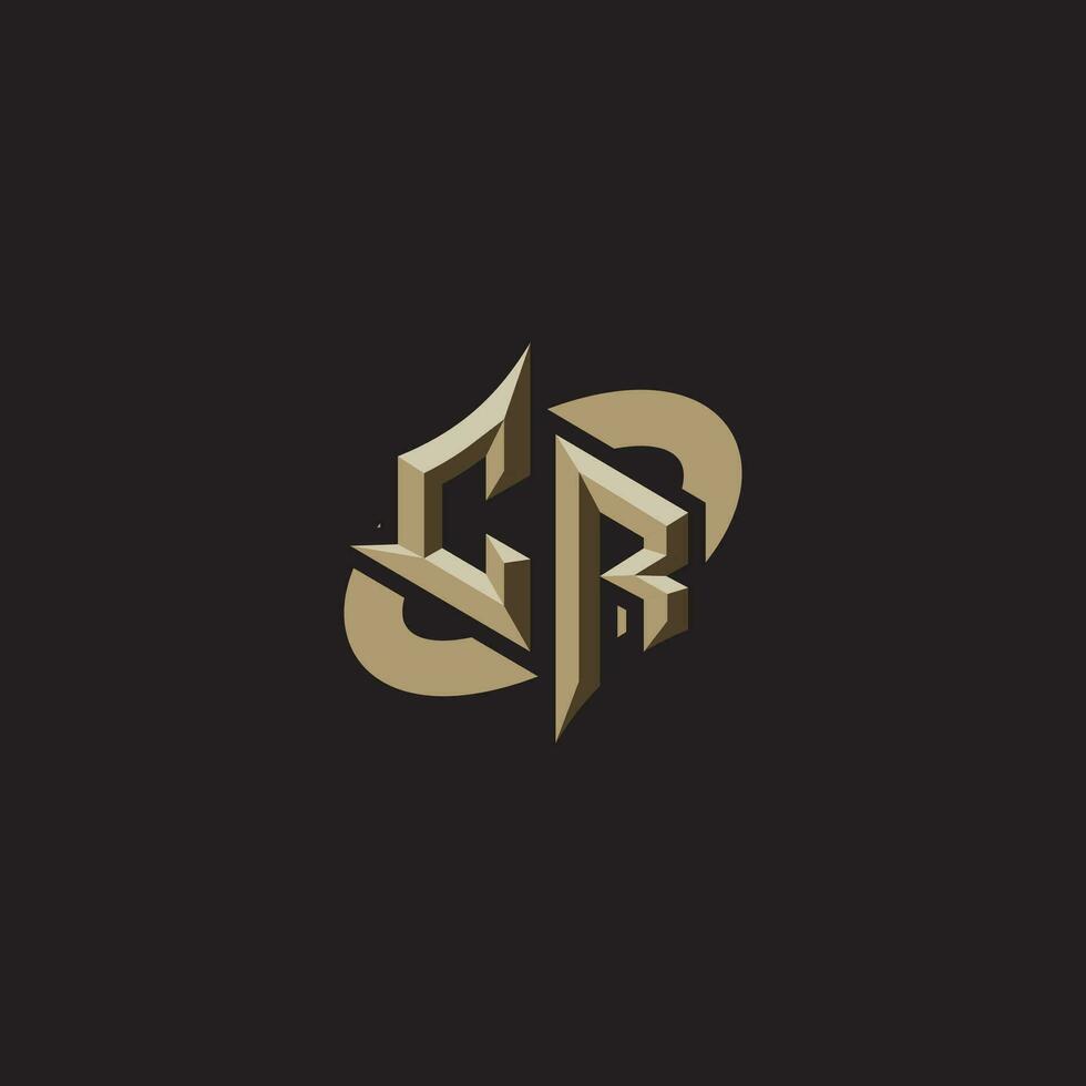 CR initials concept logo professional design esport gaming vector