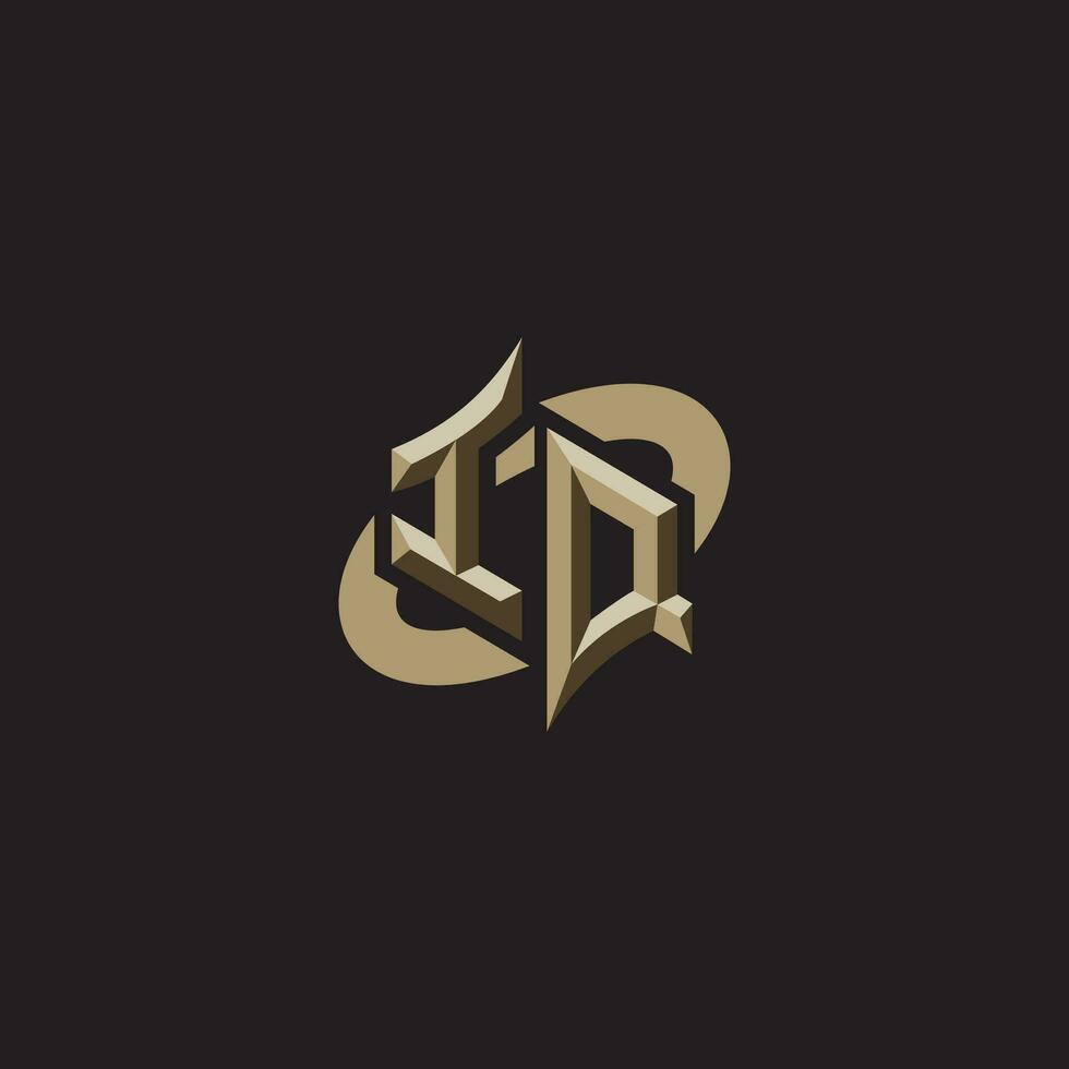 IQ initials concept logo professional design esport gaming vector