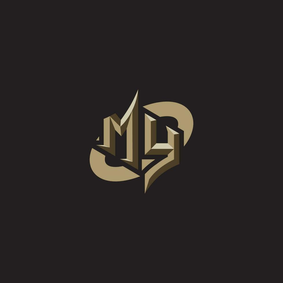 MY initials concept logo professional design esport gaming vector