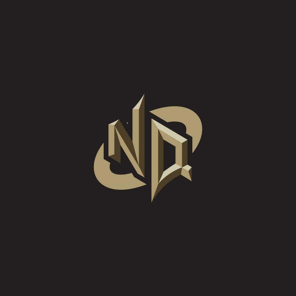NQ initials concept logo professional design esport gaming vector