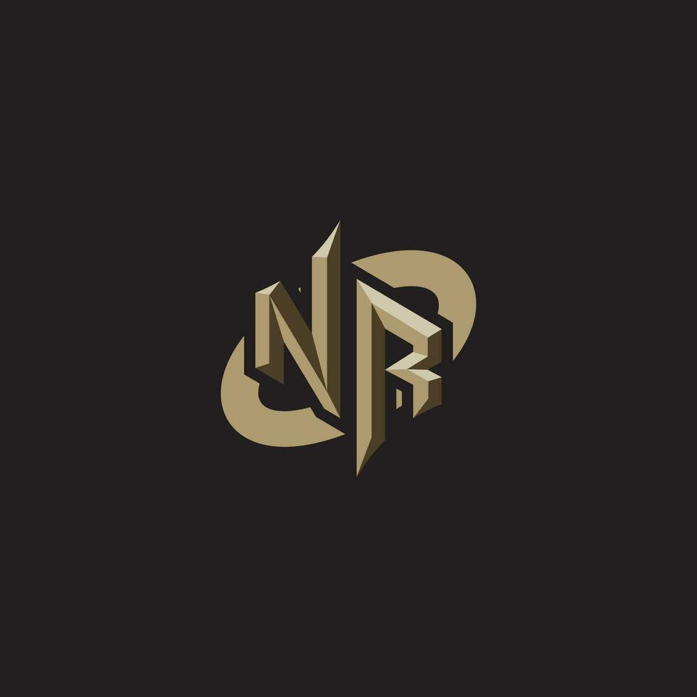 NR initials concept logo professional design esport gaming vector