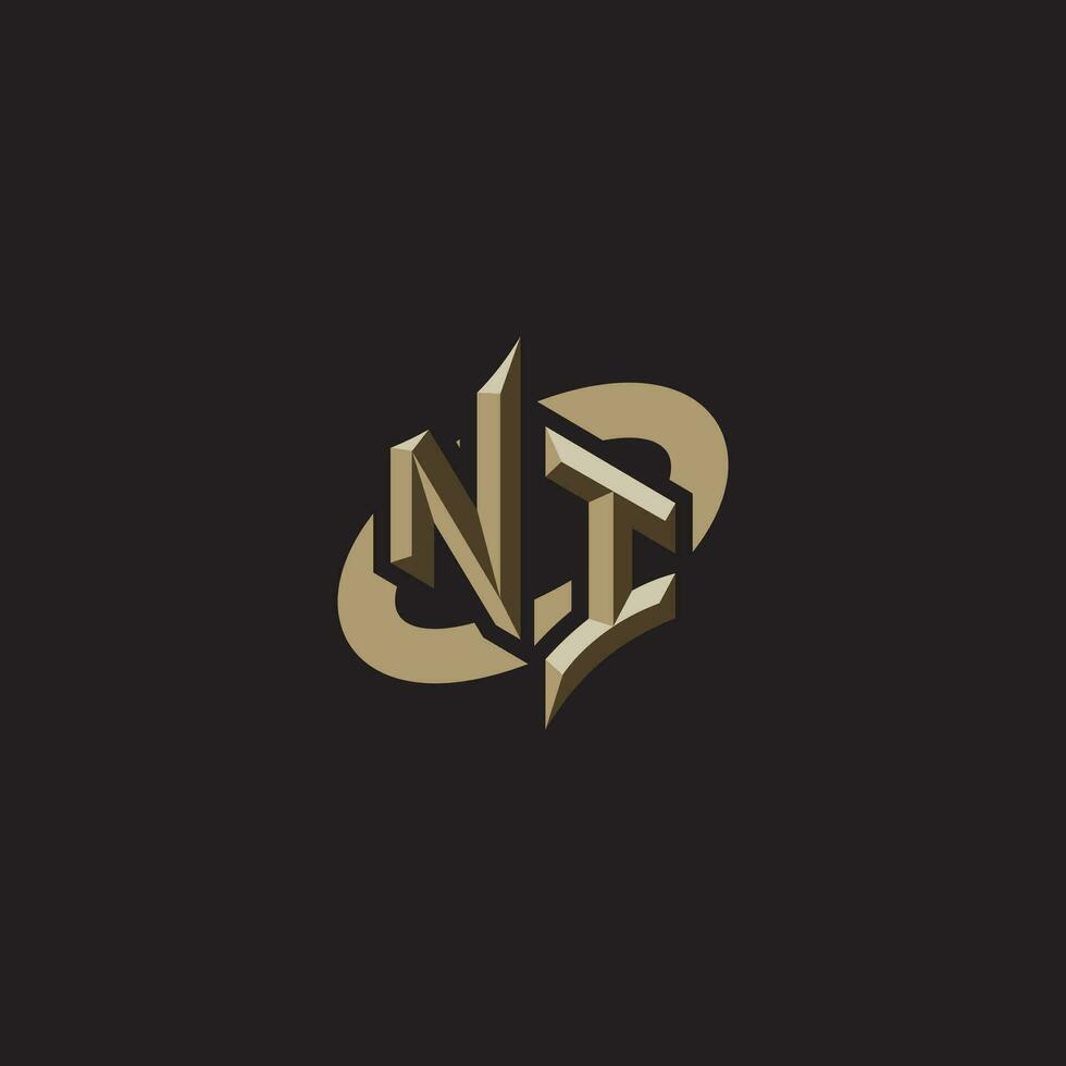 NI initials concept logo professional design esport gaming vector