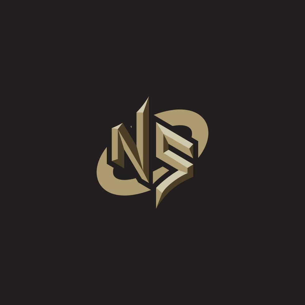 NS initials concept logo professional design esport gaming vector