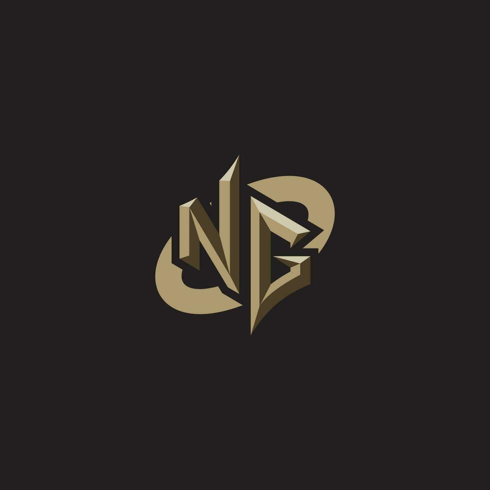 NG initials concept logo professional design esport gaming vector