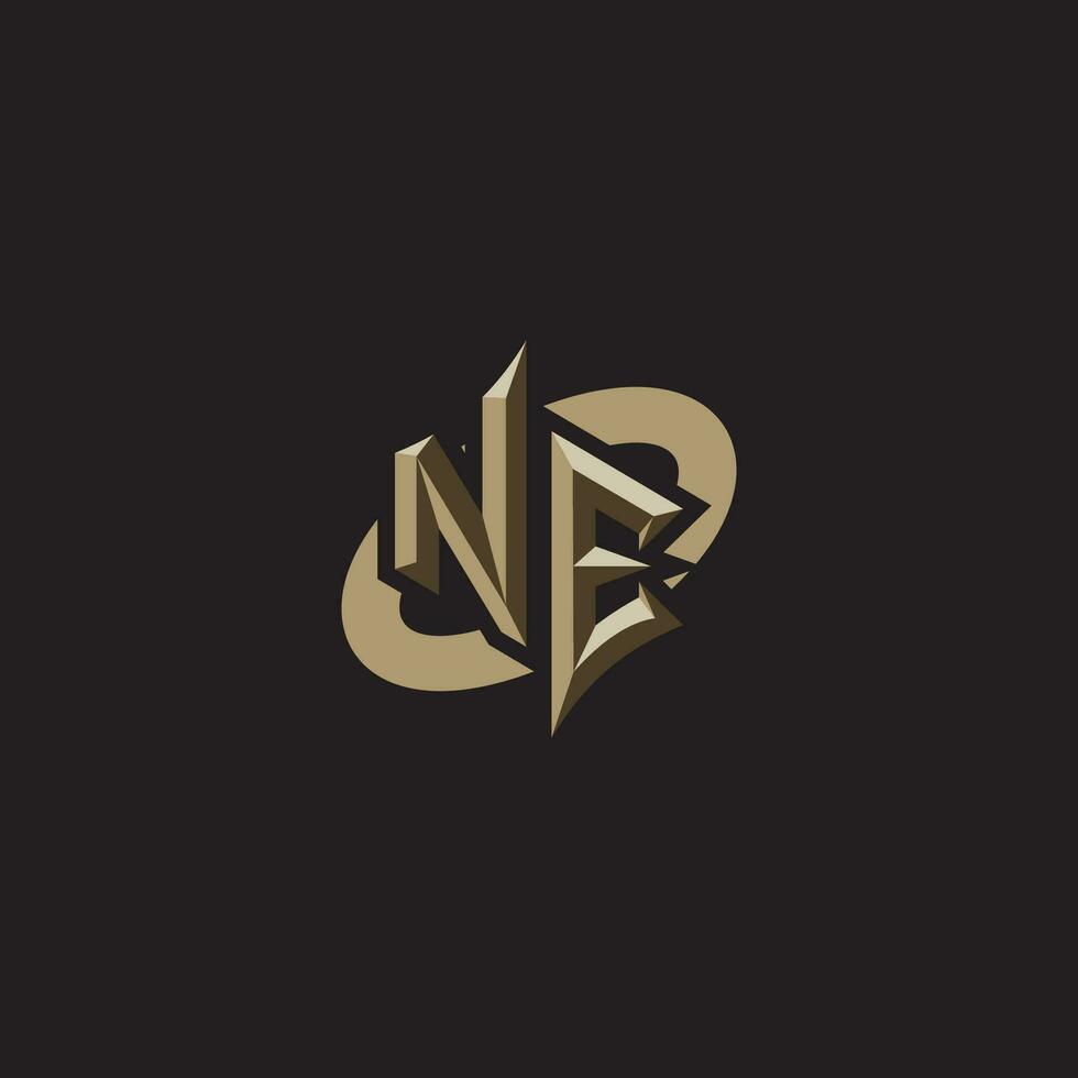 NE initials concept logo professional design esport gaming vector