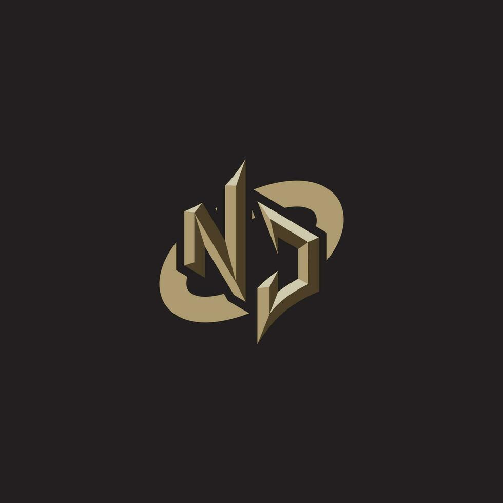 NJ initials concept logo professional design esport gaming vector