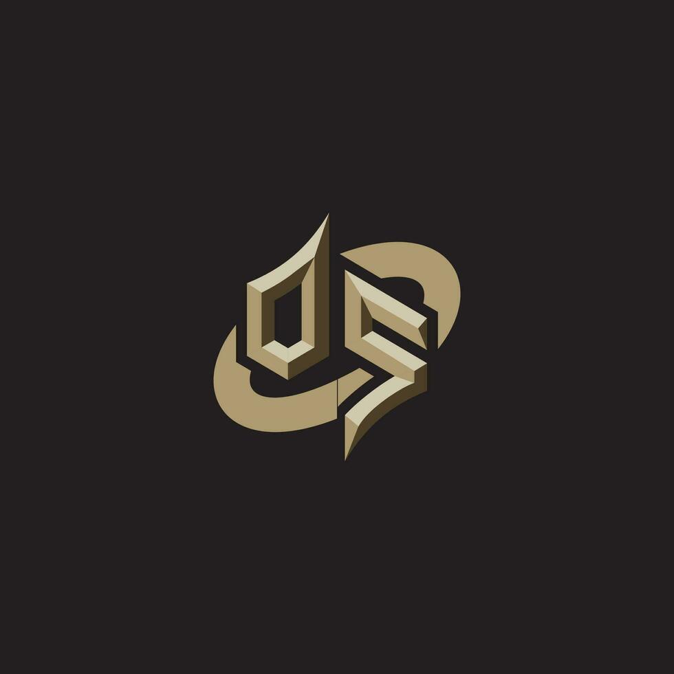 OS initials concept logo professional design esport gaming vector