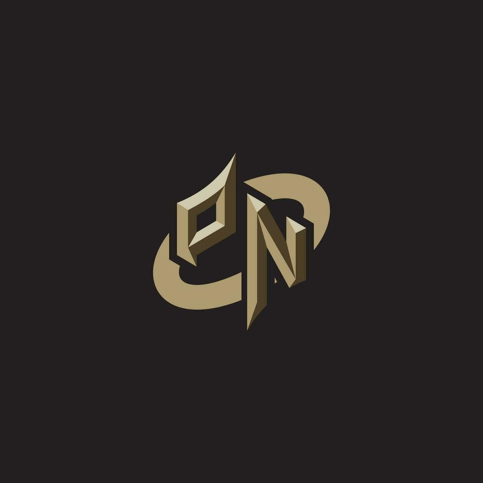 PN initials concept logo professional design esport gaming vector