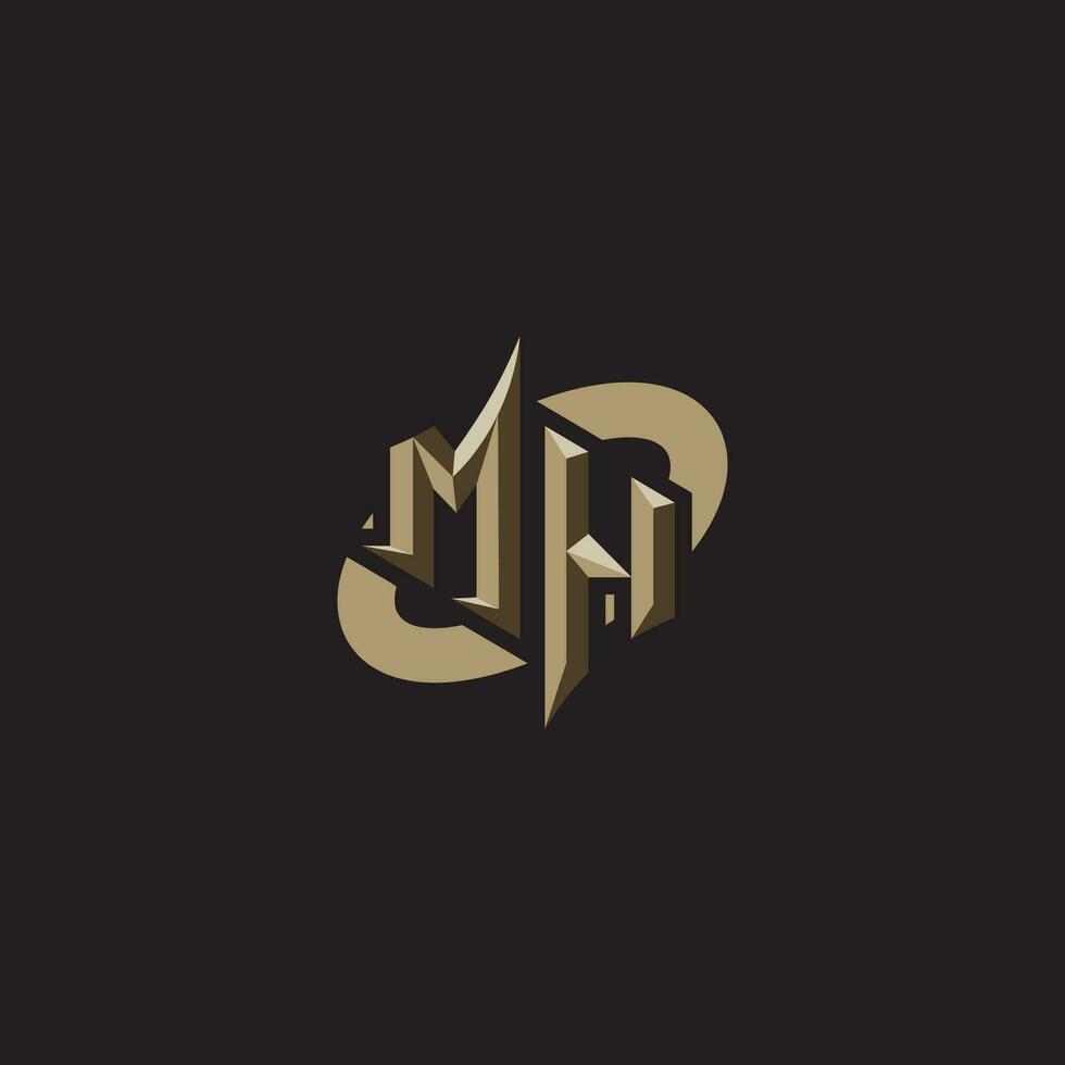 MH initials concept logo professional design esport gaming vector