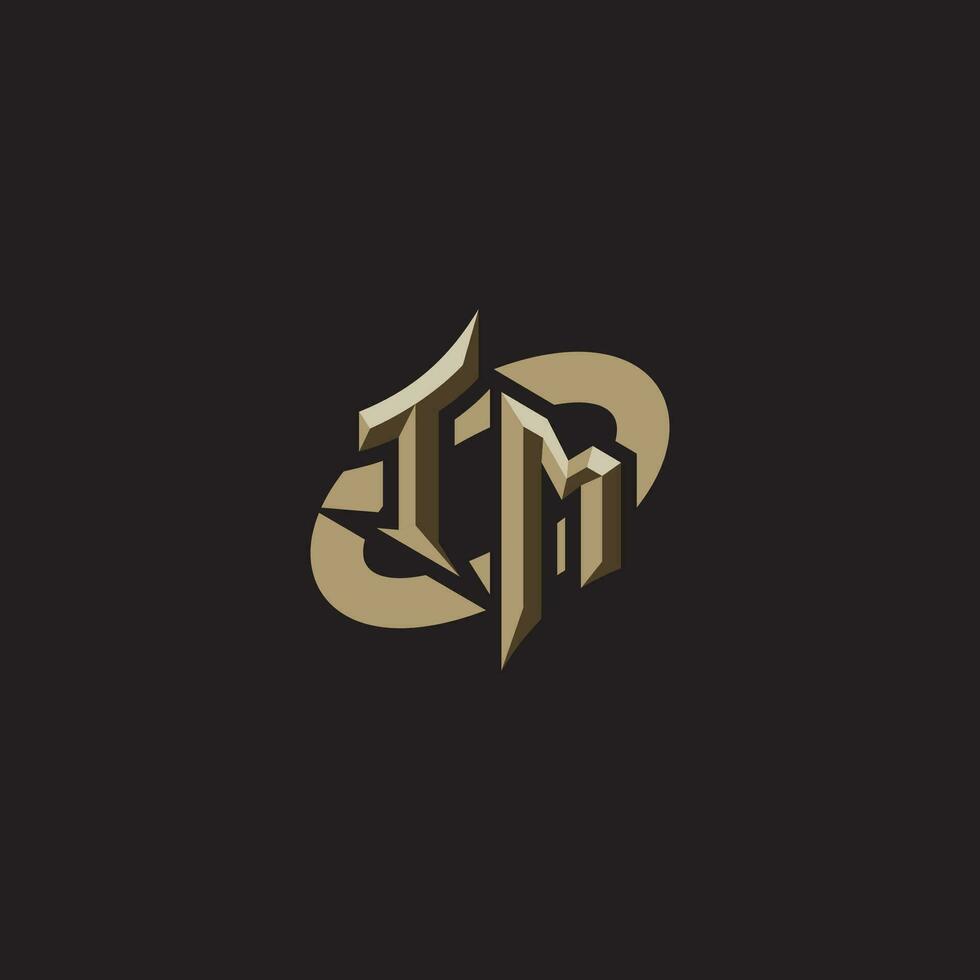 TM initials concept logo professional design esport gaming vector