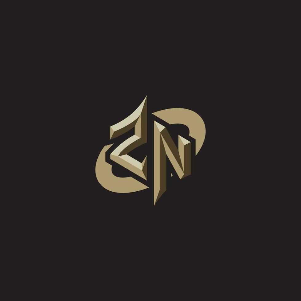 ZN initials concept logo professional design esport gaming vector