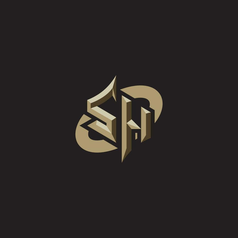 SH initials concept logo professional design esport gaming vector
