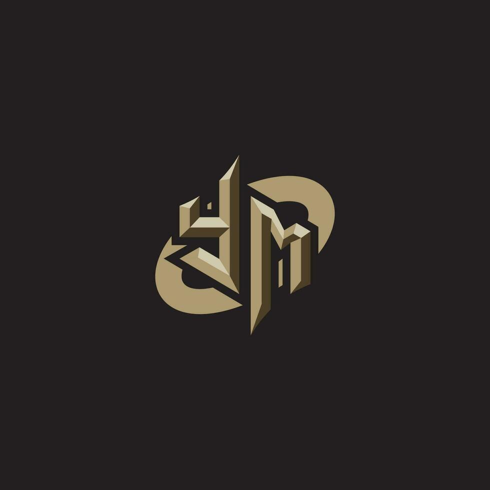 YM initials concept logo professional design esport gaming vector