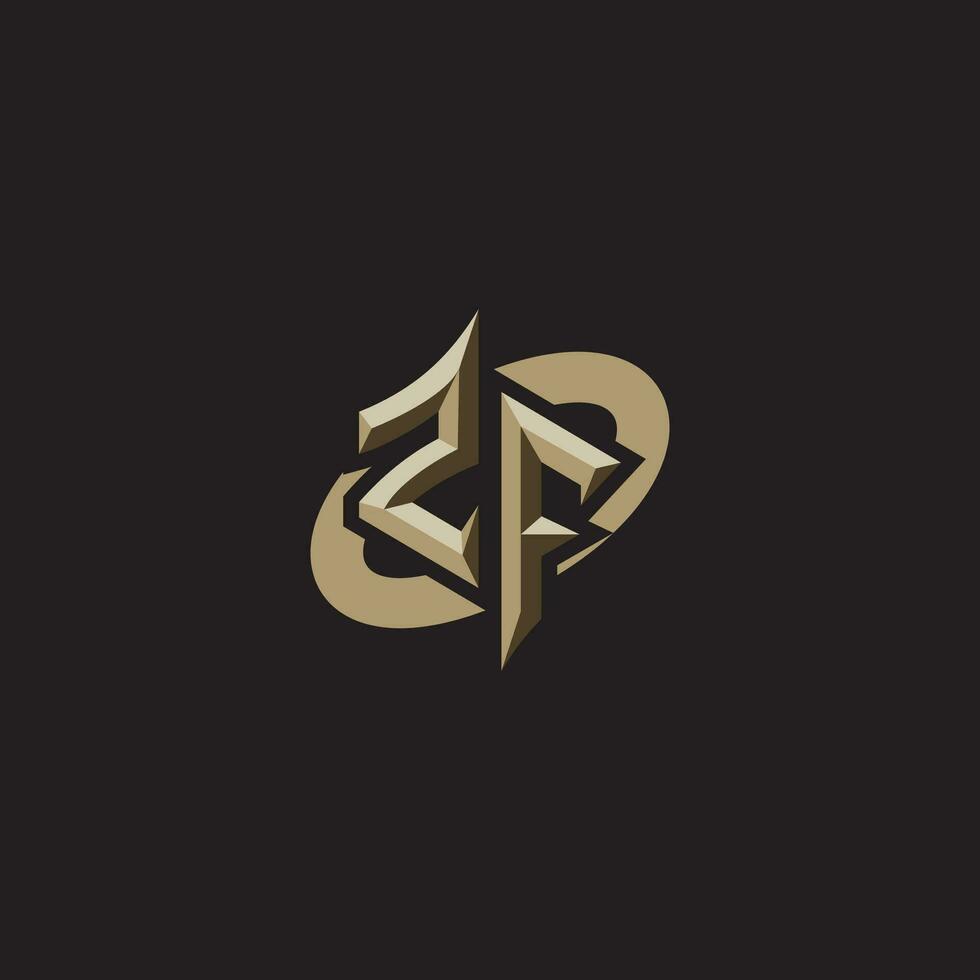 ZF initials concept logo professional design esport gaming vector