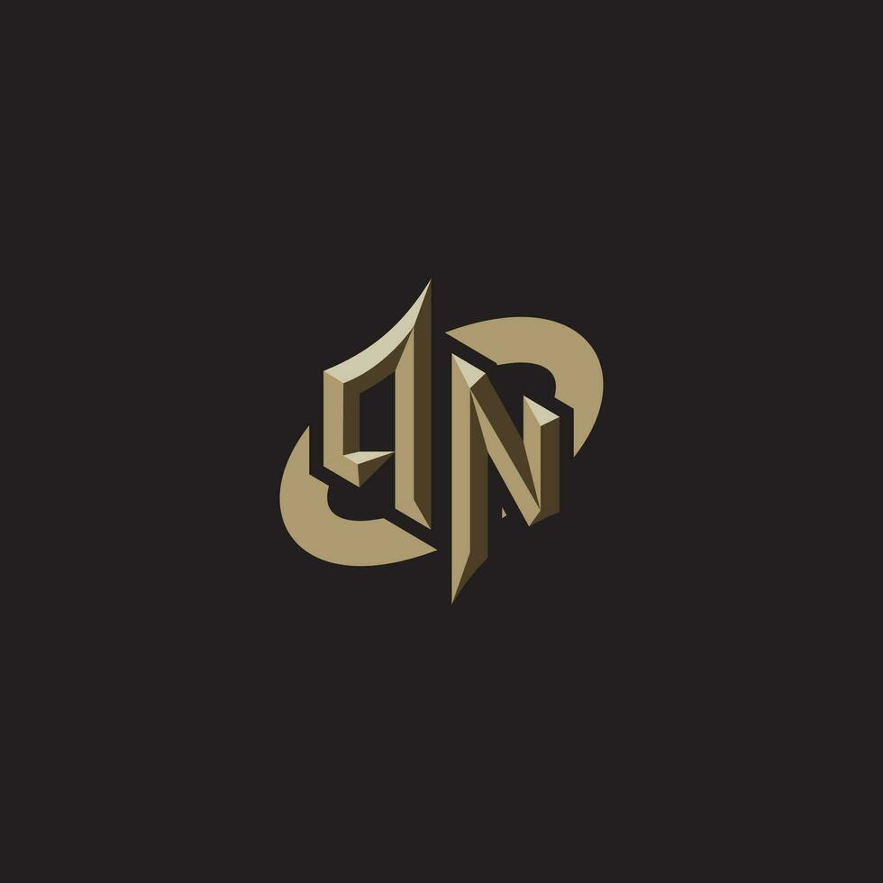 QN initials concept logo professional design esport gaming vector