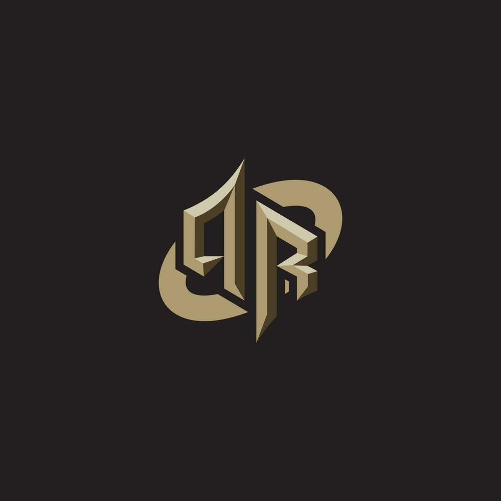 QR initials concept logo professional design esport gaming vector