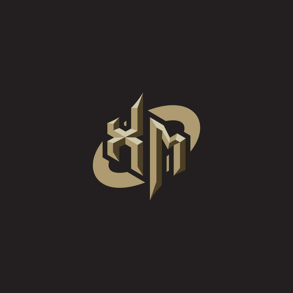 XM initials concept logo professional design esport gaming vector